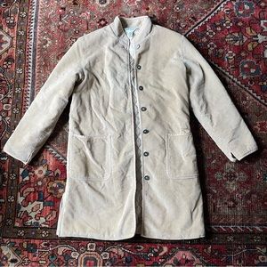 Long Tan Corduroy Orvis Pea Coat Jacket